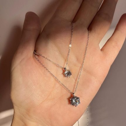 سلسلة فص زركون فضة إيطالي عيار 925